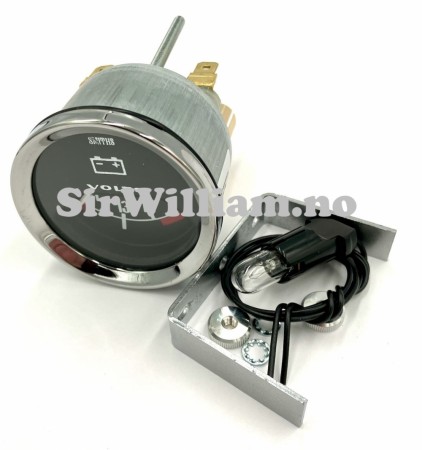 Voltmeter, 52mm, sort