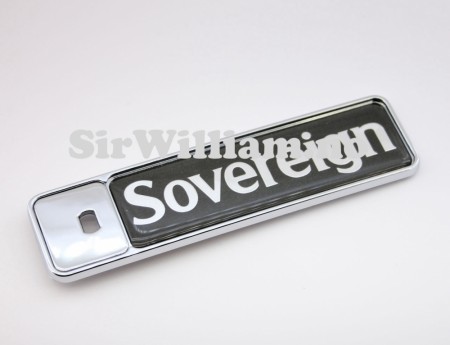 «Sovereign» Emblem, bagasjelokk, sølv/grå, krom rundt